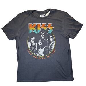 KISS Band Hard Rock Graphic T-Shirt Gray Men's Unisex Men's size XL NEW NWT